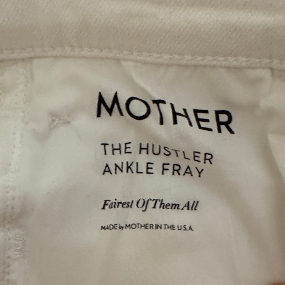 MOTHER Women's white Hustler Ankle Fray Jeans - Picture 3 of 4